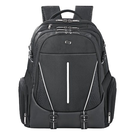 Solo Ny Active Laptop Backpack 12-1/2"x6"x18-3/4", Black ACV7004